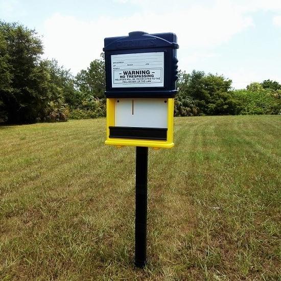 EZ Permit Box w/Post & Post Spike Blue and Yellow